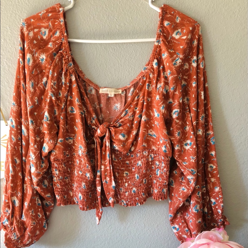 Crop Top Flowery Blouse